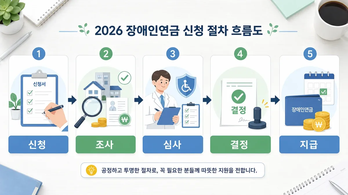 장애인연금 신청부터 조사 심사 결정 지급까지의 절차