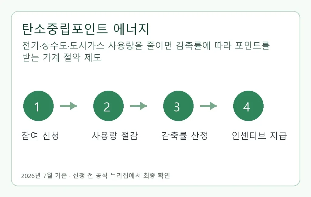 탄소중립포인트 에너지 신청방법: 전기·수도·가스 절약 포인트 기준