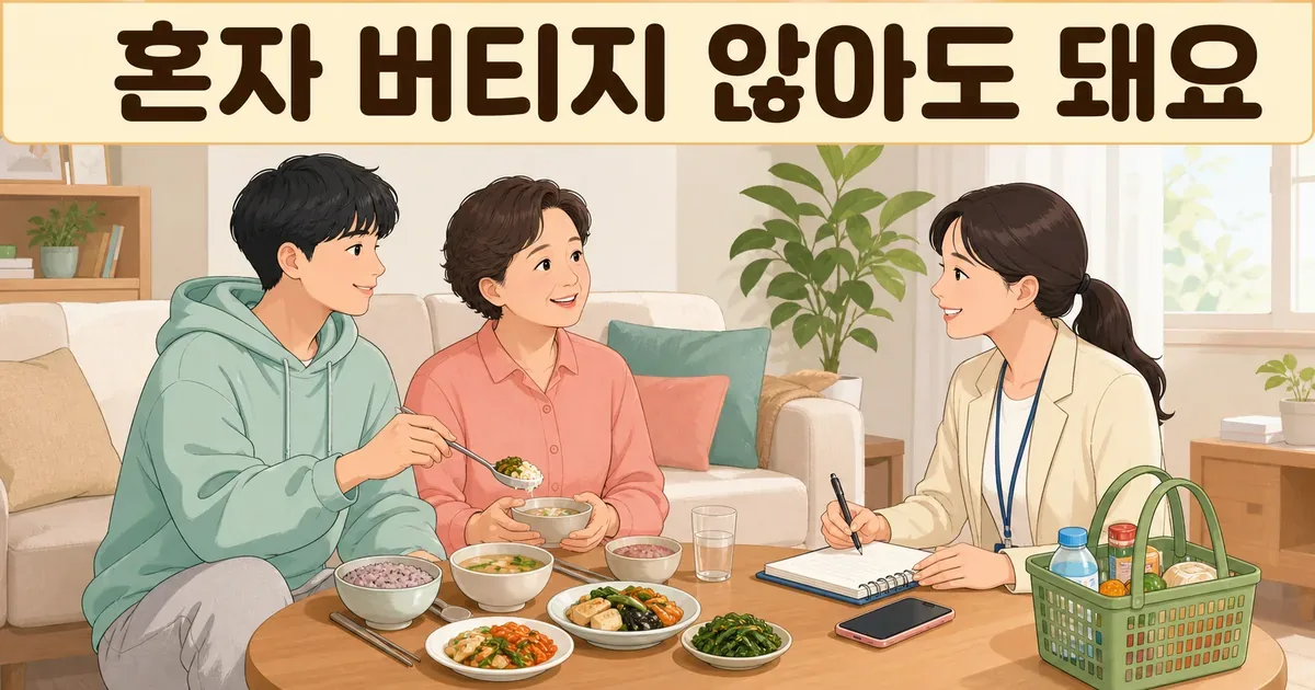 일상돌봄 서비스 대상인 가족돌봄청년과 돌봄 필요 가족의 생활 장면