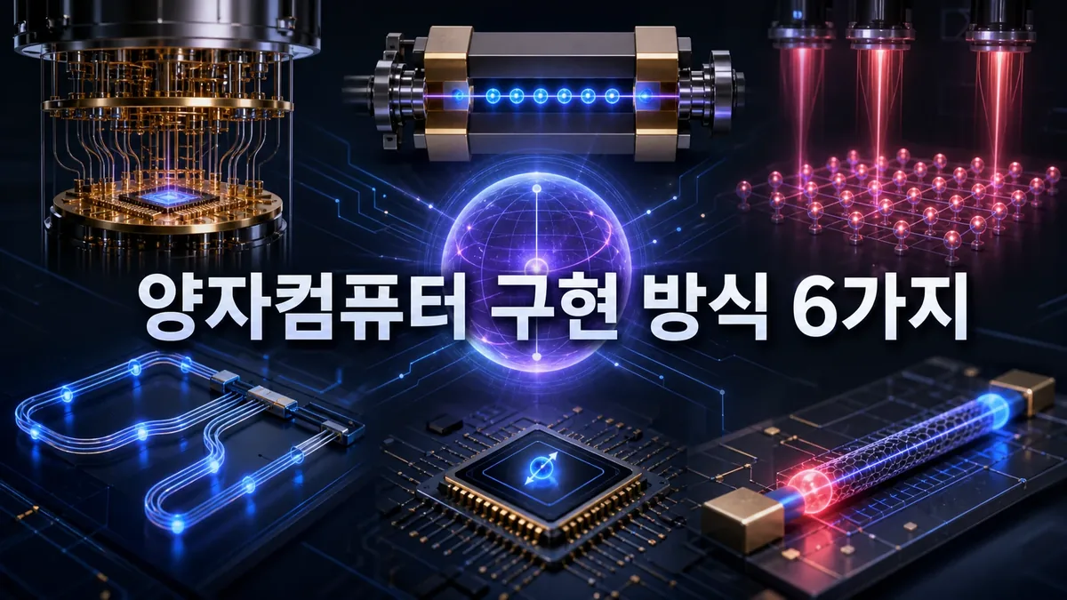 양자컴퓨터 구현 방식 6가지 타이틀 이미지