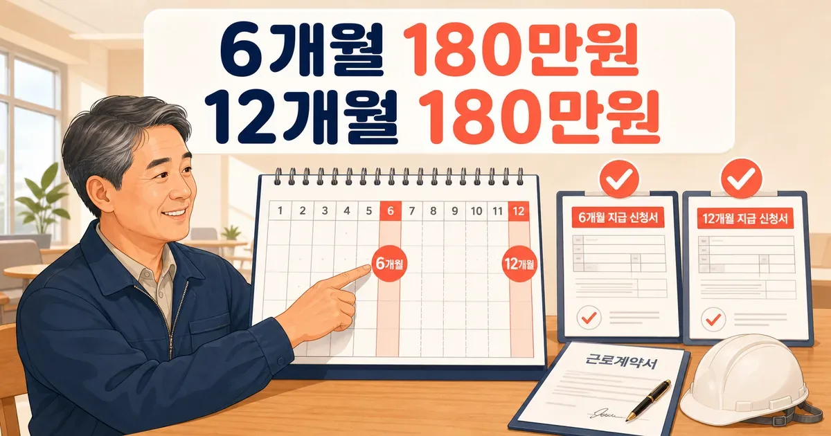 일손부족일자리 동행 인센티브 6개월 180만원 12개월 180만원 지급 구조