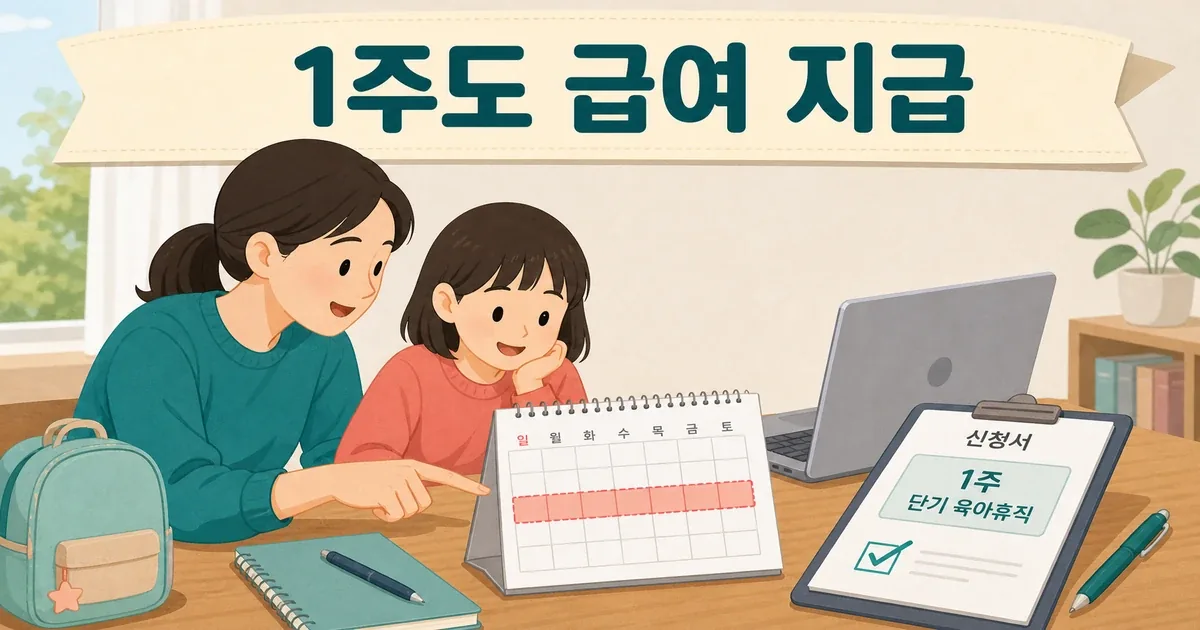 단기 육아휴직으로 방학 돌봄 일정을 준비하는 부모와 자녀