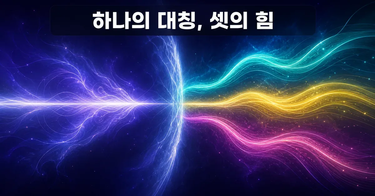 GUT 통일 대칭이 강한 상호작용과 전약력으로 갈라지는 개념 그림
