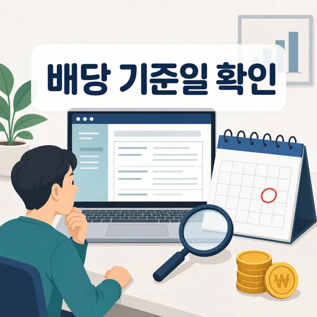 배당 기준일과 공시 일정을 확인하는 투자자 일러스트