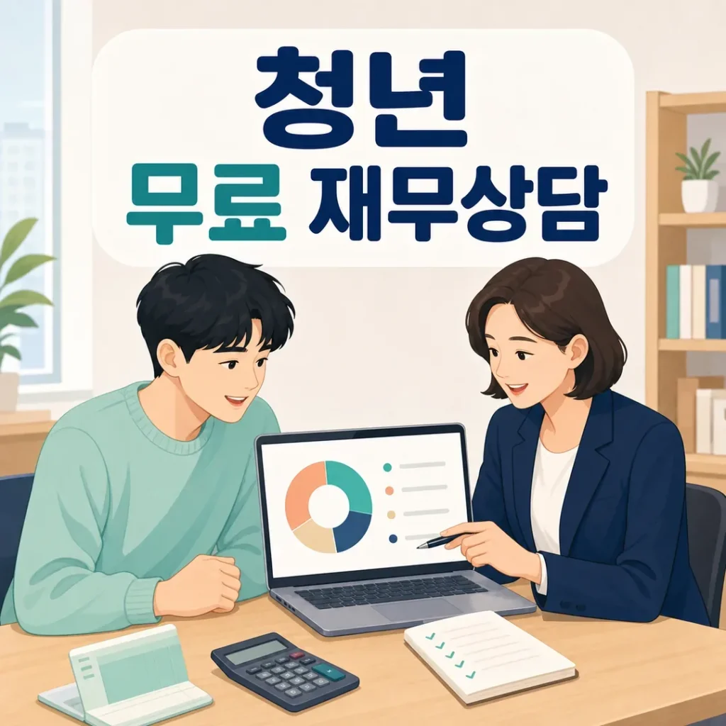 청년 무료 재무상담 신청 방법과 1대1 상담을 표현한 대표 이미지
