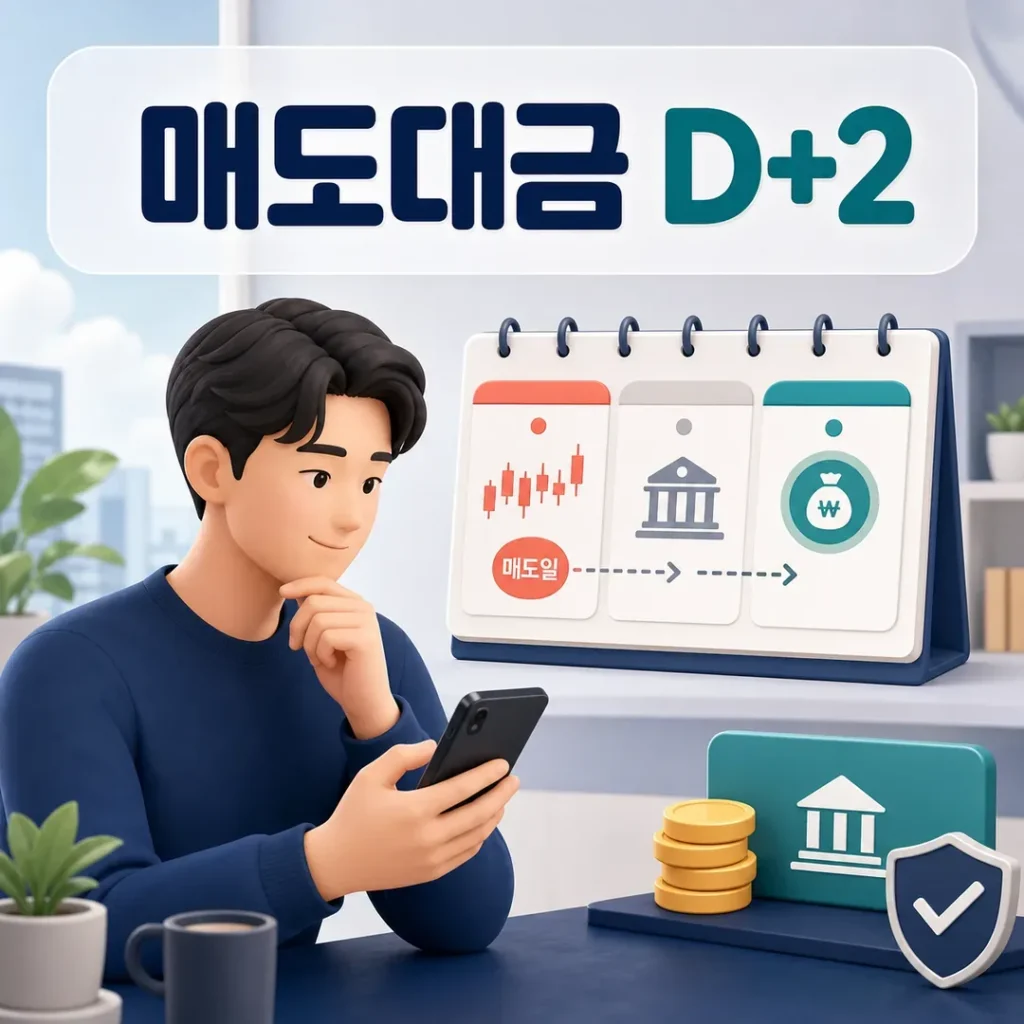 주식 매도 후 출금 D+2와 결제일을 설명하는 대표 이미지