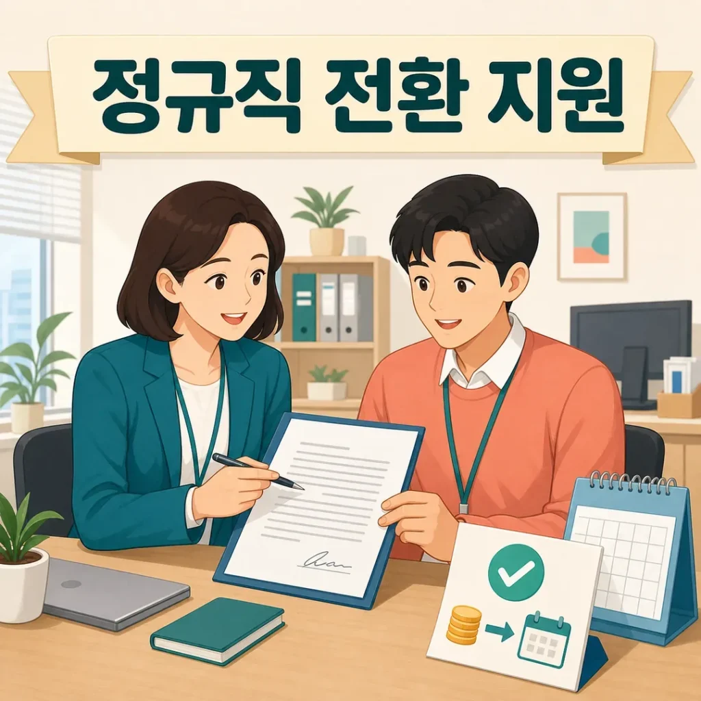 정규직 전환 지원금 신청, 30인 미만 기업 월 60만원 받는 4단계