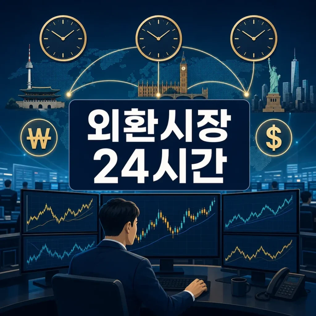 서울 런던 뉴욕 외환시장을 잇는 외환시장 24시간 개장 대표 이미지
