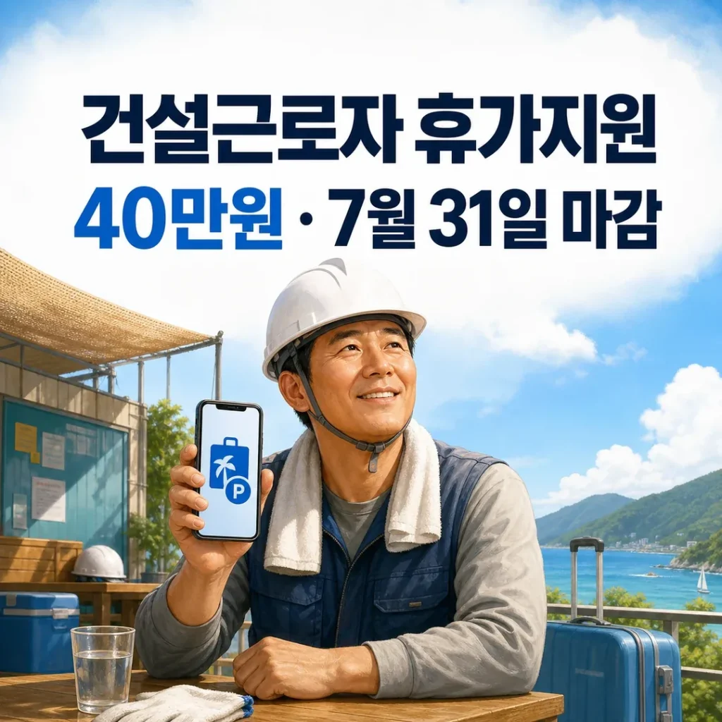 건설근로자 휴가지원 40만원 7월 31일 마감 대표 이미지