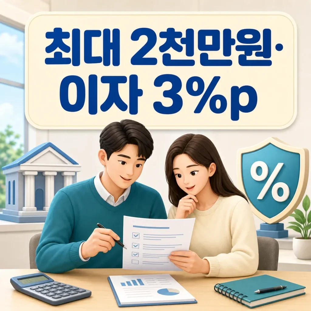 생활안정자금 이차보전 융자 최대 2천만원 이자 3%포인트 지원 안내
