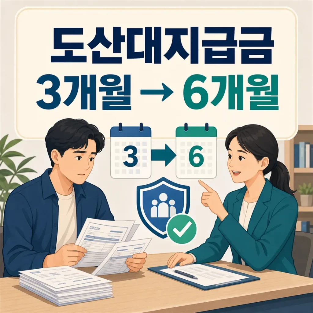 도산대지급금 임금 보장 범위가 3개월에서 6개월로 확대되는 상담 장면