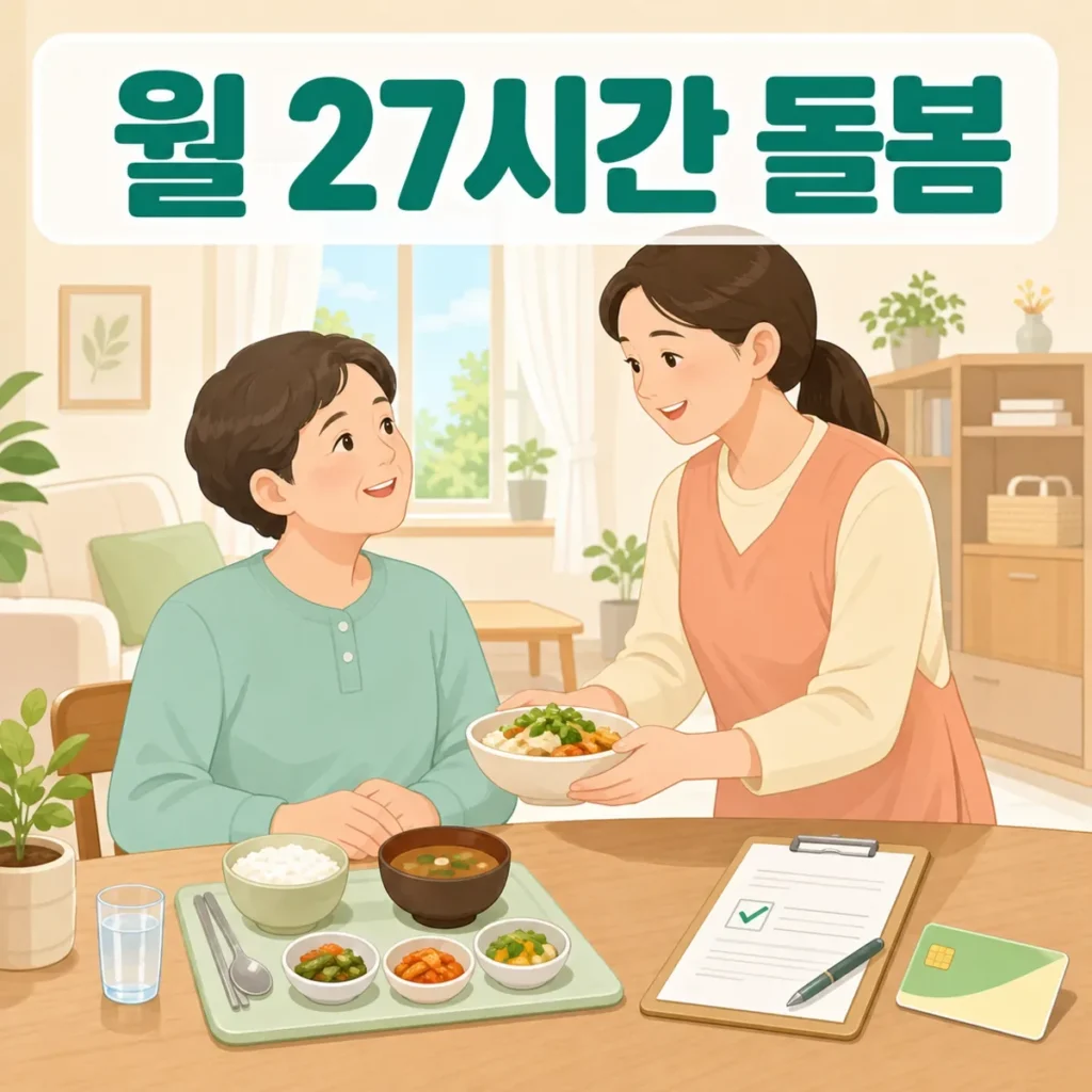 가사간병 방문지원 월 27시간 돌봄을 안내하는 대표 이미지