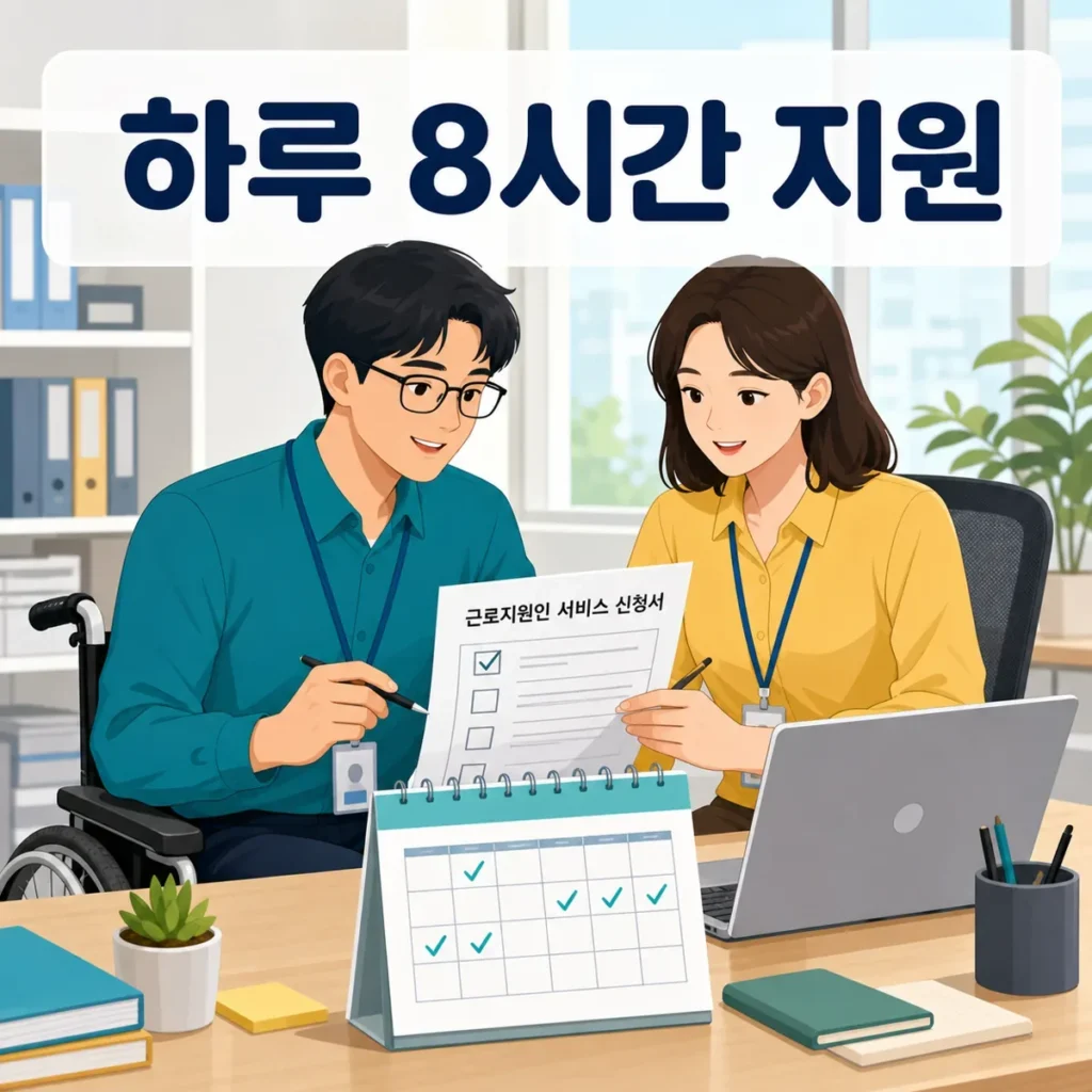 근로지원인 서비스 하루 8시간 지원 신청 안내 대표 이미지