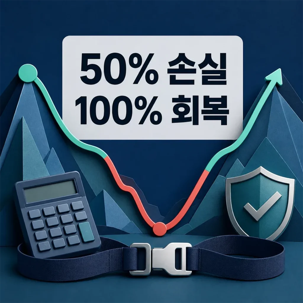 50% 손실 뒤 100% 회복이 필요한 최대낙폭 MDD 대표 이미지