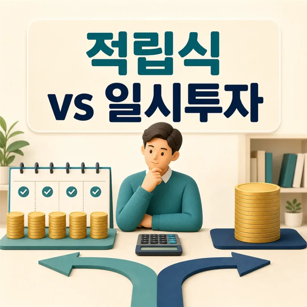 적립식 투자와 일시투자 차이를 비교하는 대표 이미지