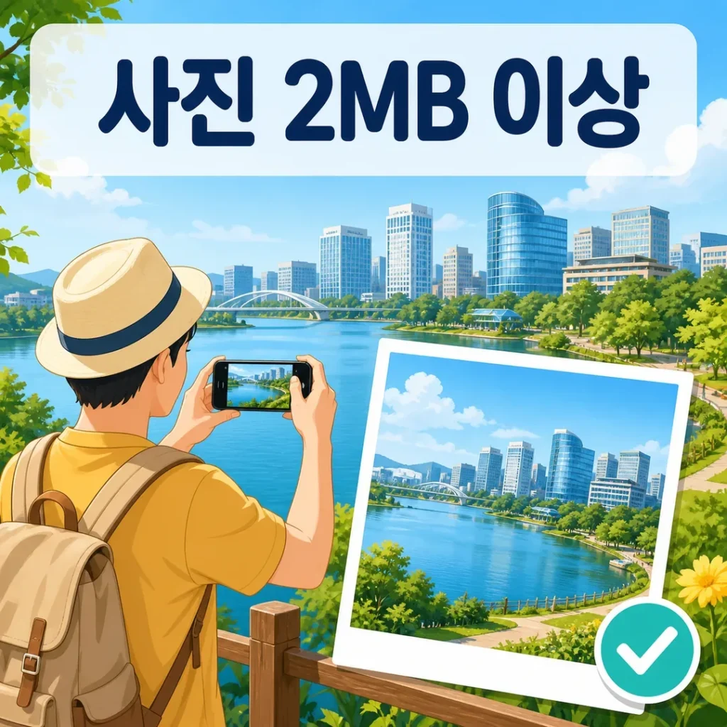 경기도 관광사진 공모전 스마트폰 출품과 사진 2MB 이상 조건을 나타낸 대표 이미지