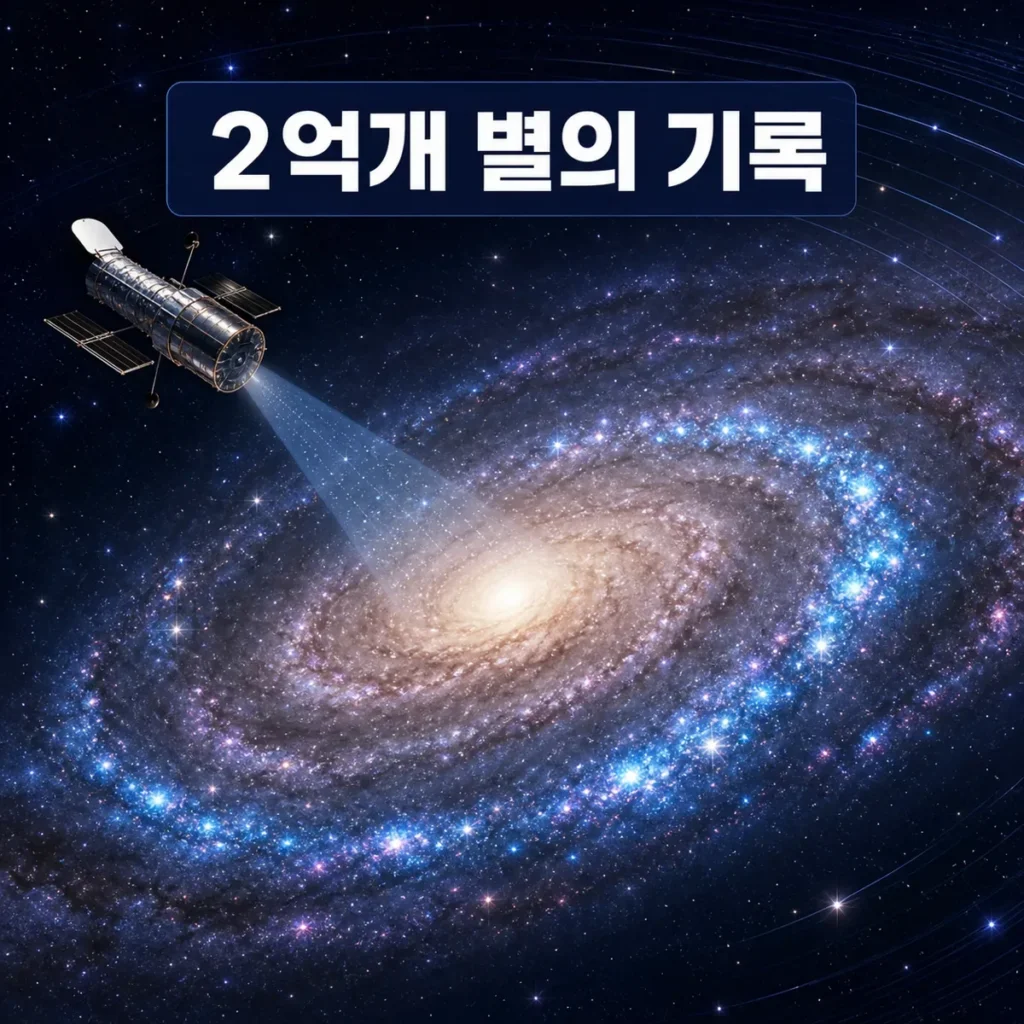 허블 우주망원경과 안드로메다 2억개 별의 기록 대표 이미지
