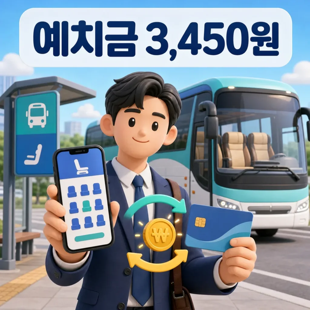 경기편하G버스 MiRi 예약과 3,450원 예치금 반환을 설명하는 대표 이미지