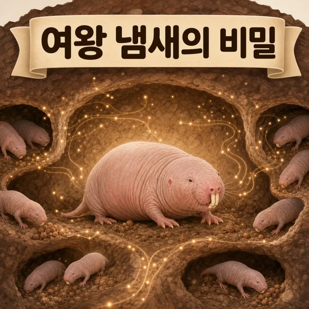 벌거숭이두더지쥐 여왕과 군집에 퍼지는 냄새 신호